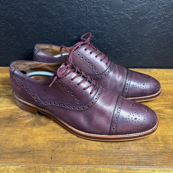 Johnston & Murphy Conard Cap Toe Burgundy Leather Oxford Dress Shoes Mens  11M